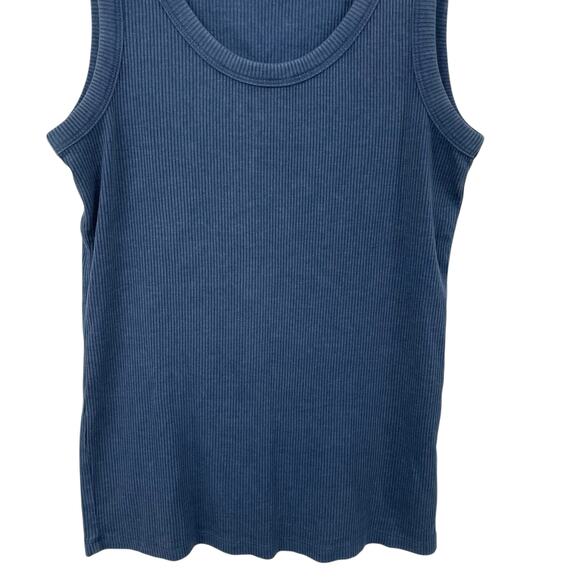Gap Ribbed Knit Dark Blue Tank Top Womens Size Medium - Picture 2 of 5